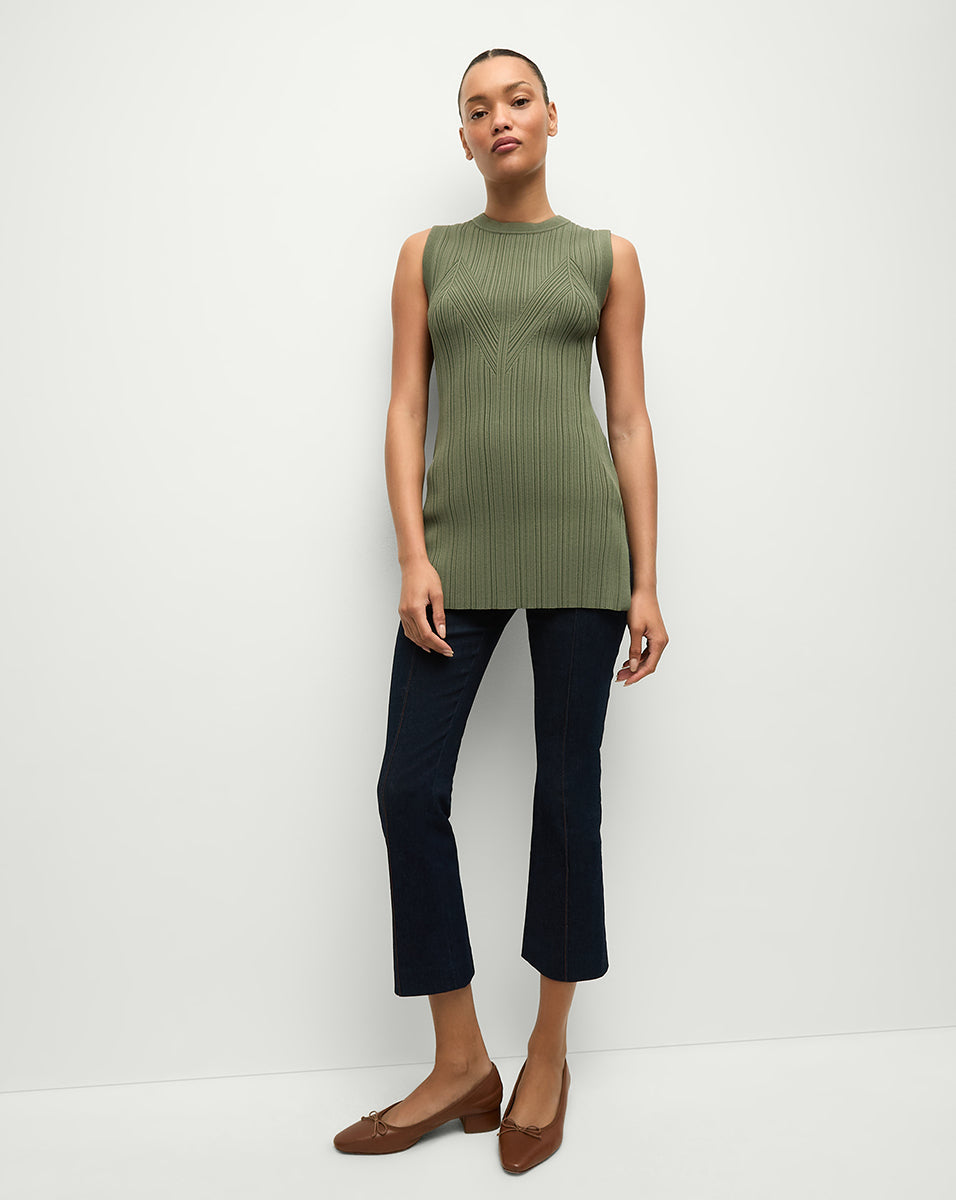 Veronica Beard Semma Rib-Knit Tank