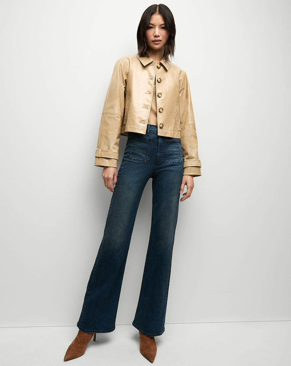 Veronica Beard Kian Coated Leather Jacket
