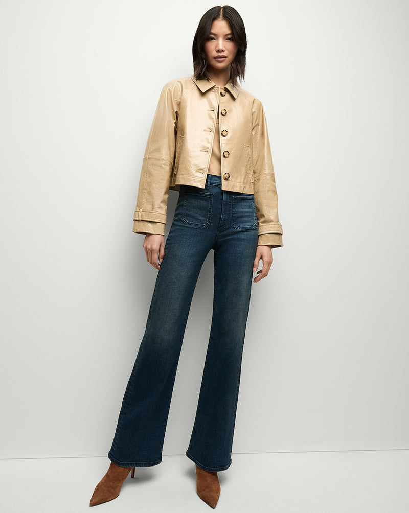 Veronica Beard Kian Coated Leather Jacket