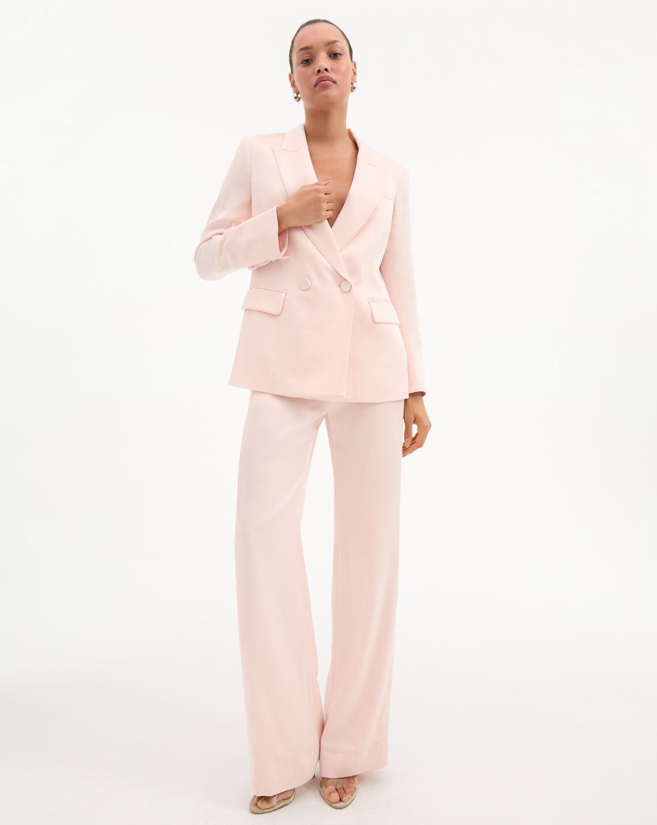Veronica Beard Ronin Wide-Leg Pant - Pink Shell