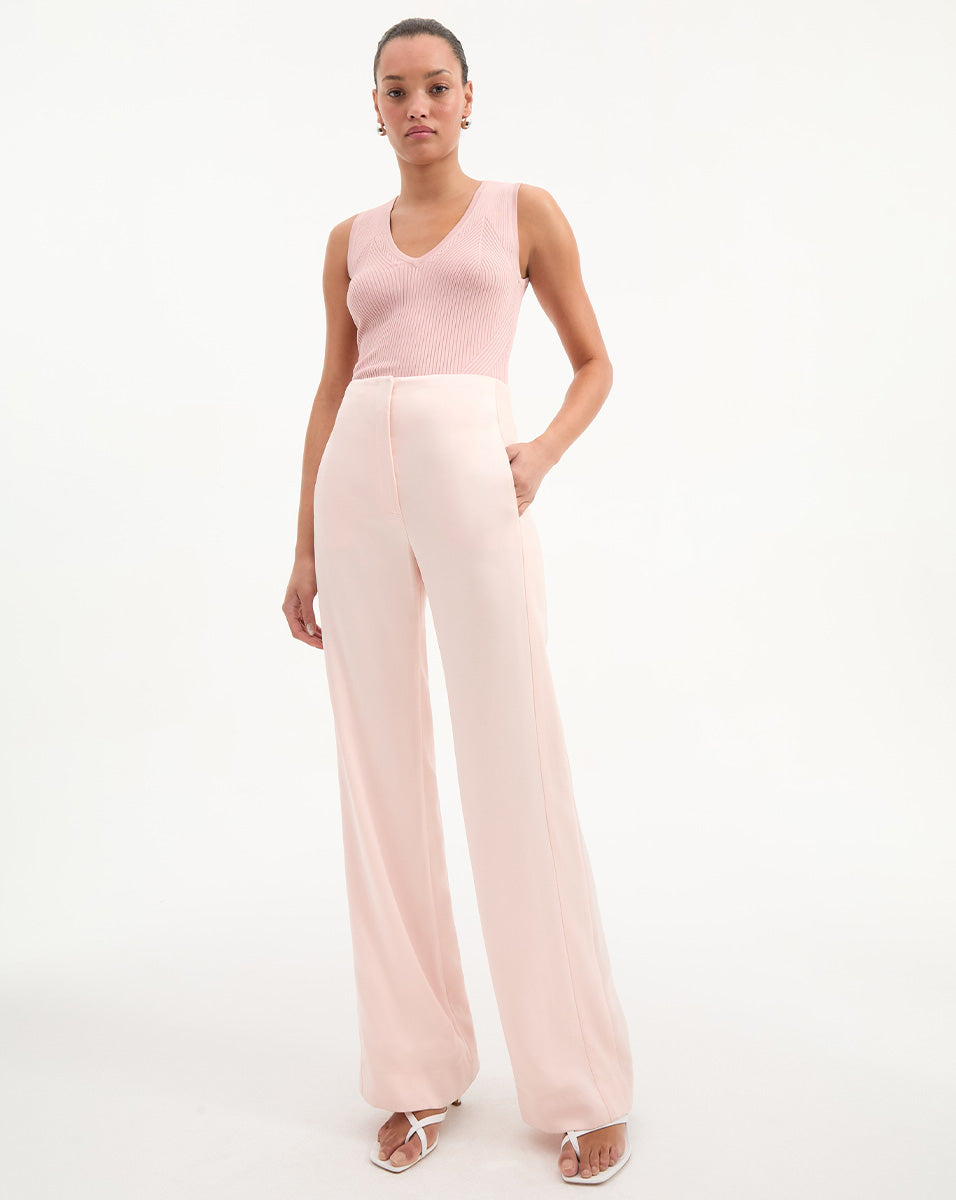 Veronica Beard Sid Knit Tank Top - Pink Clay