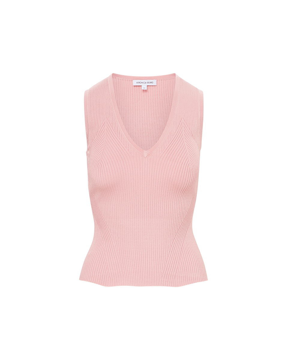 Veronica Beard Sid Knit Tank Top Pink Clay