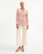 Veronica Beard Miller Leather Dickey Jacket - Pink Clay