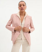 Veronica Beard Miller Leather Dickey Jacket - Pink Clay