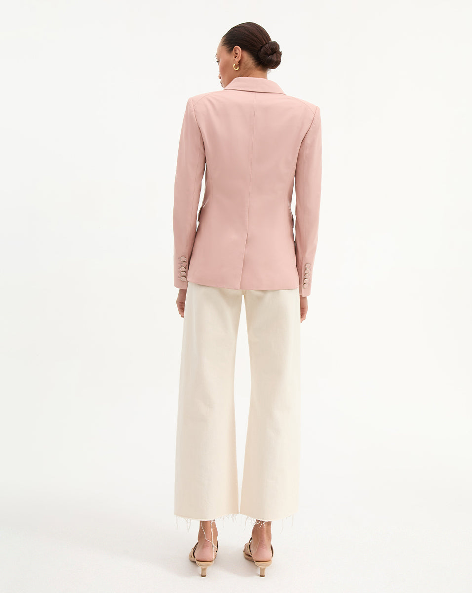 Veronica Beard Miller Leather Dickey Jacket - Pink Clay