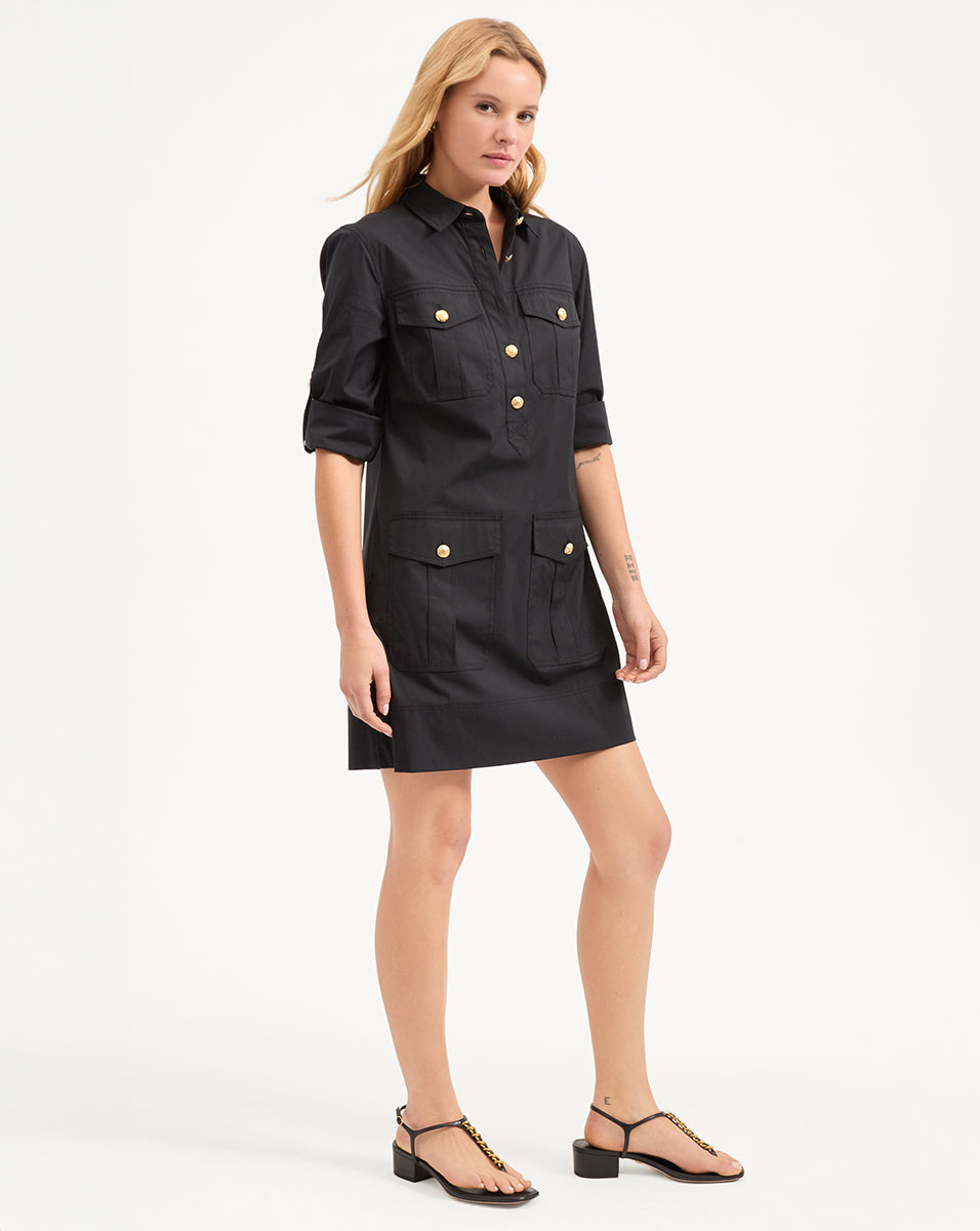 Veronica Beard Saude Cargo Dress - Black