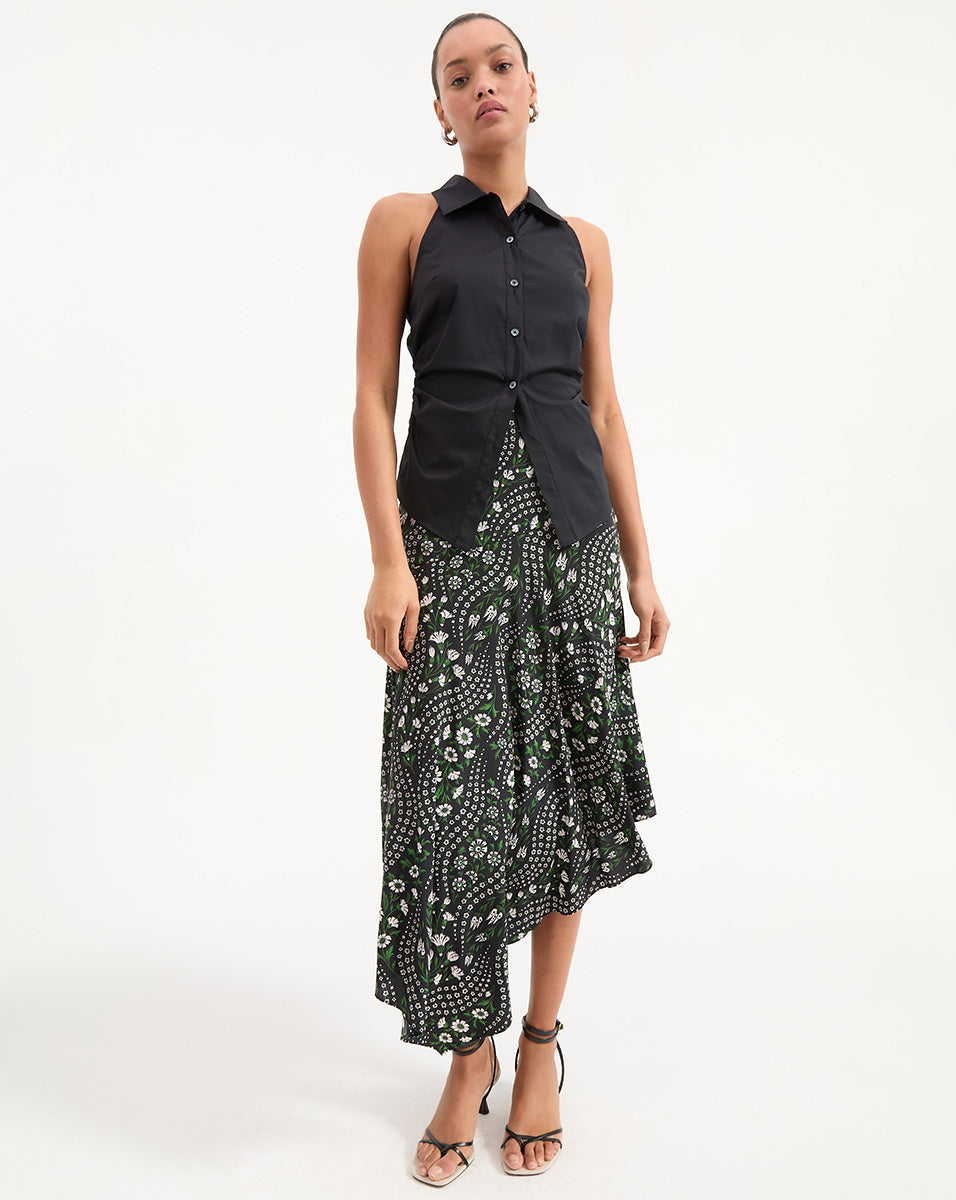 Veronica Beard Regina Sleeveless Button-Down Shirt - Black