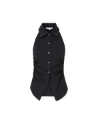 Veronica Beard Regina Sleeveless Button-Down Shirt - Black