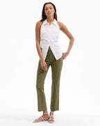Veronica Beard Regina Sleeveless Button-Down Shirt - White