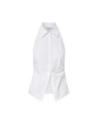 Veronica Beard Regina Sleeveless Button-Down Shirt - White
