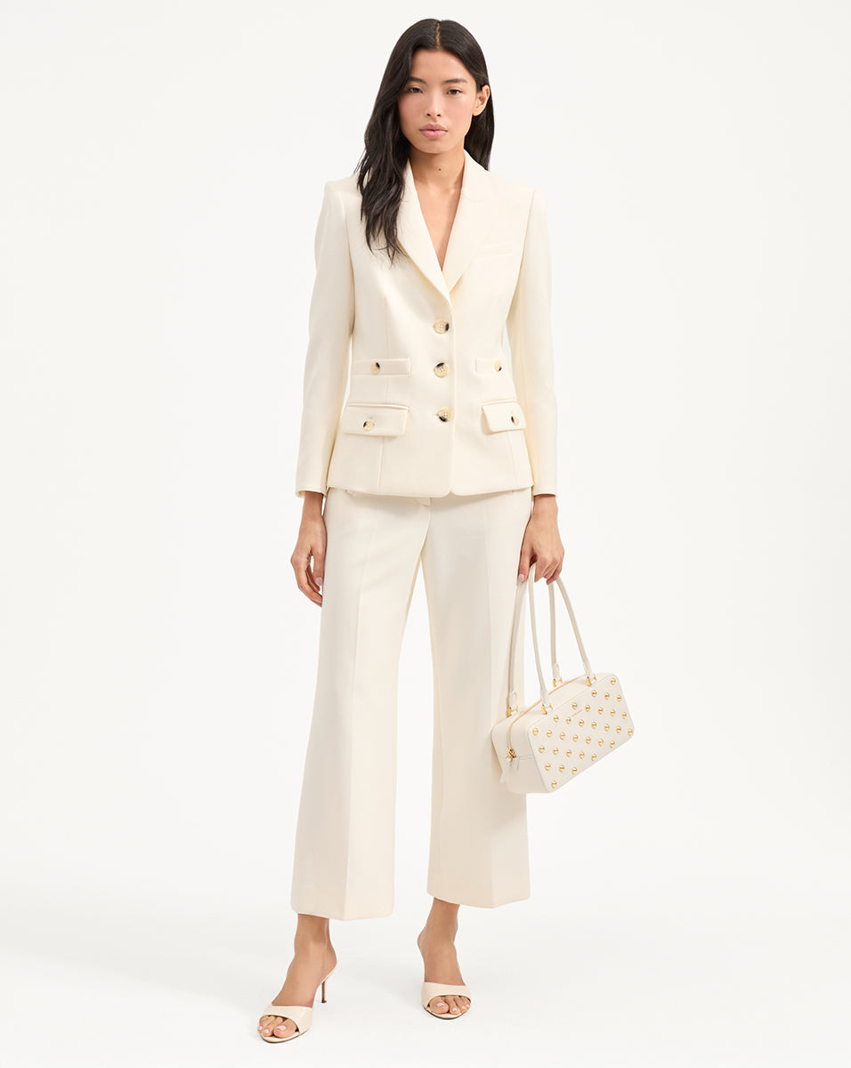 Veronica Beard Terre Cropped Dickey Jacket - Off-White