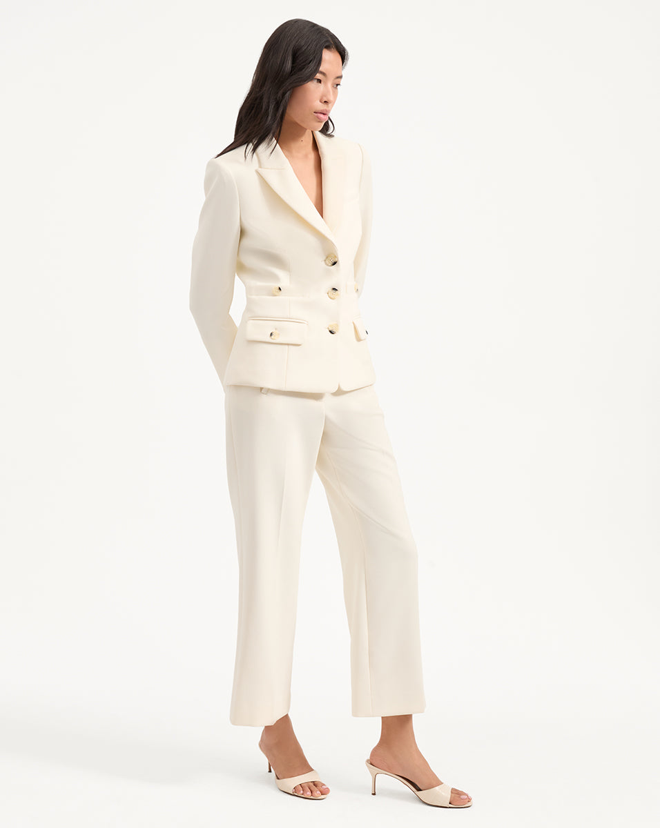 Veronica Beard Terre Cropped Dickey Jacket - Off-White