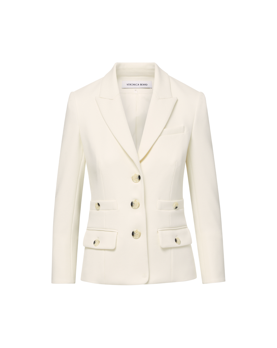 Veronica Beard Terre Cropped Dickey Jacket - Off-White