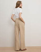 Veronica Beard Marbeau Wide-Leg Pant (Copy for testing) - Stone Khaki