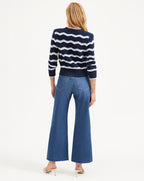 Veronica Beard Ansonia Cardigan - Navy/Off-White/Bluebell