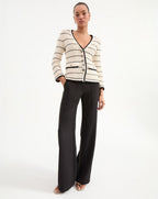 Veronica Beard Ceriani Knit Jacket - Off-White/Black