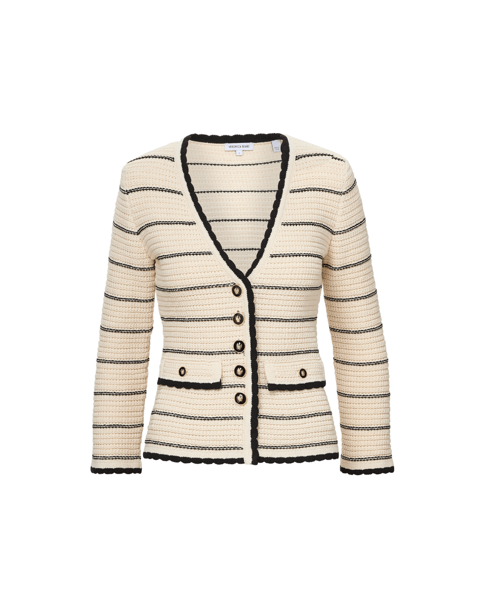 Veronica Beard Ceriani Knit Jacket Off-White/Black