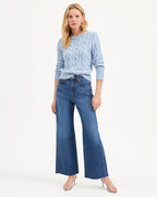 Veronica Beard Eleanor Cable Knit Pullover - Bluebell