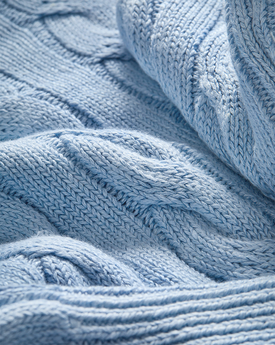 Veronica Beard Eleanor Cable Knit Pullover - Bluebell