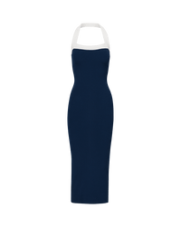 Veronica Beard Christa Halter Neck Dress Navy