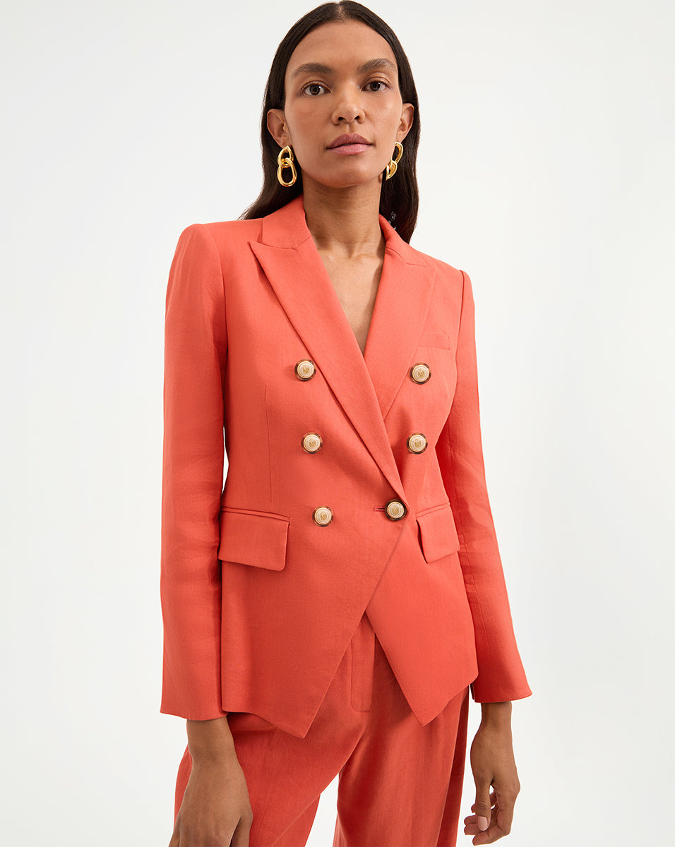 Veronica Beard Miller Stretch-Linen Dickey Jacket - Persimmon