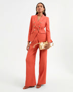 Veronica Beard Miller Stretch-Linen Dickey Jacket - Persimmon