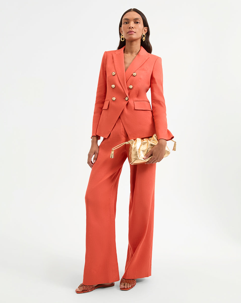 Veronica Beard Miller Stretch-Linen Dickey Jacket - Persimmon