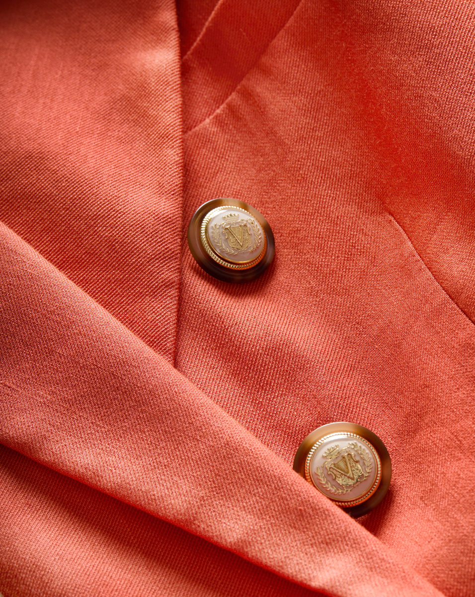 Veronica Beard Miller Stretch-Linen Dickey Jacket - Persimmon