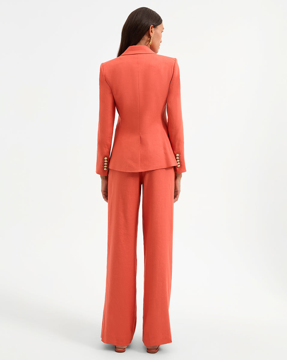 Veronica Beard Miller Stretch-Linen Dickey Jacket - Persimmon