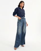 Veronica Beard Gil Linen Shirt - Navy