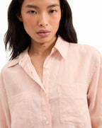 Veronica Beard Gil Linen Shirt - Pink Shell