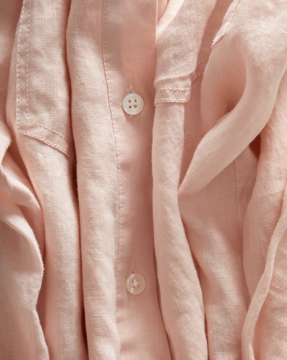 Veronica Beard Gil Linen Shirt - Pink Shell