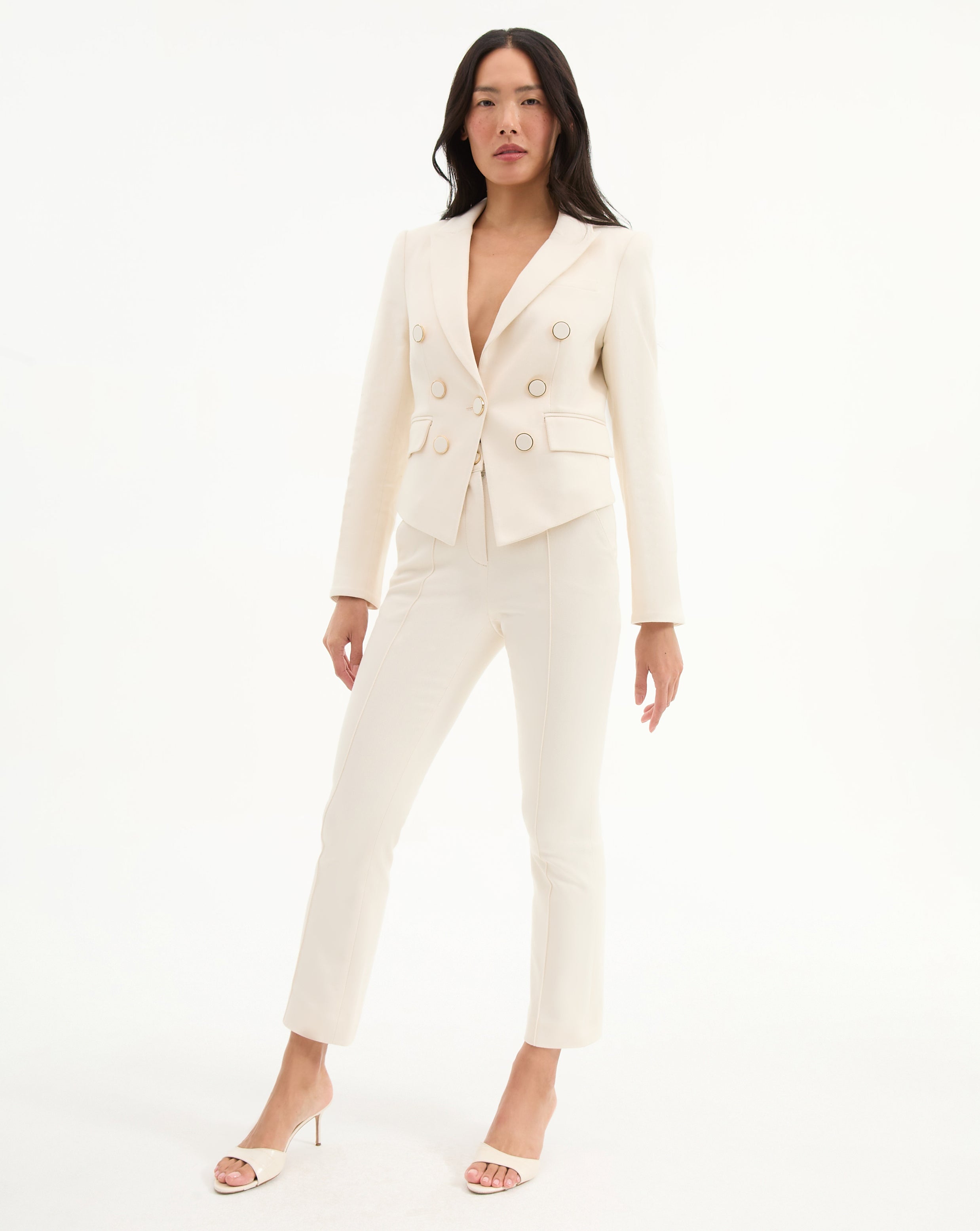 Veronica Beard Diego Cotton Dickey Jacket - Ecru