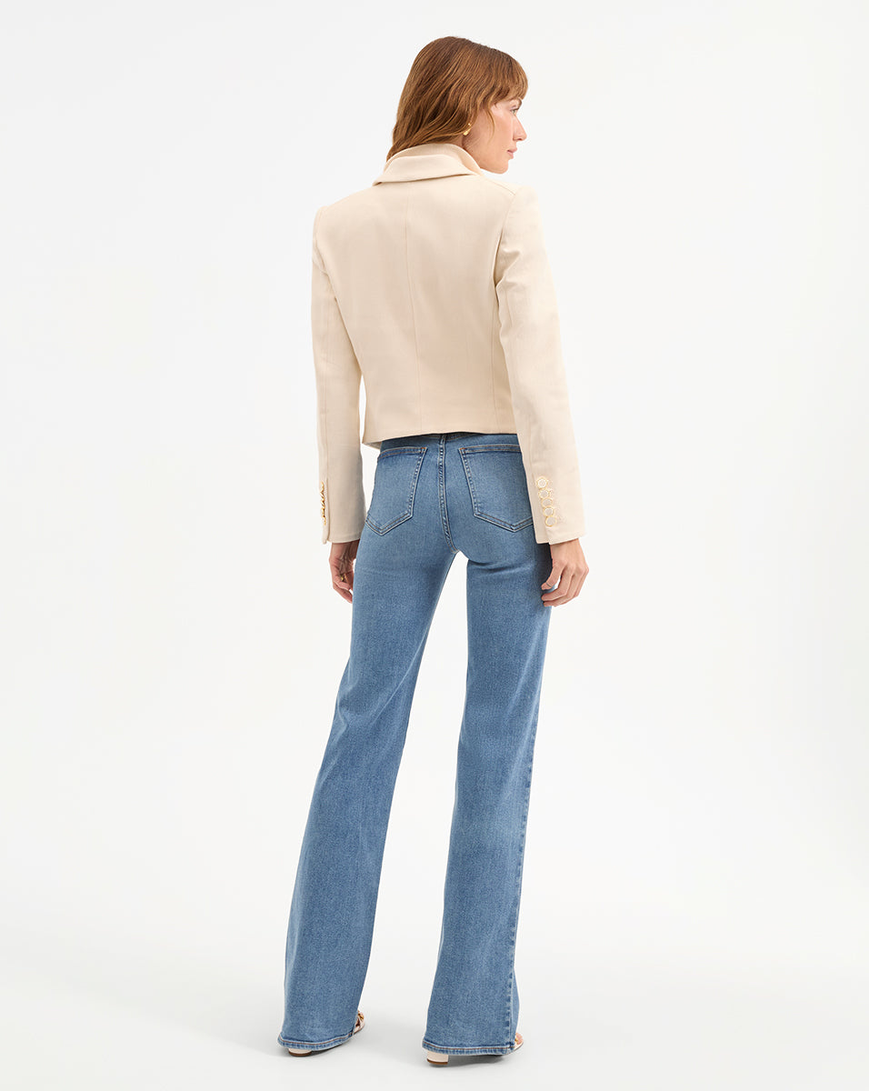 Veronica Beard Diego Cotton Dickey Jacket - Ecru