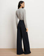Veronica Beard Marbeau Wide-Leg Pant - Navy