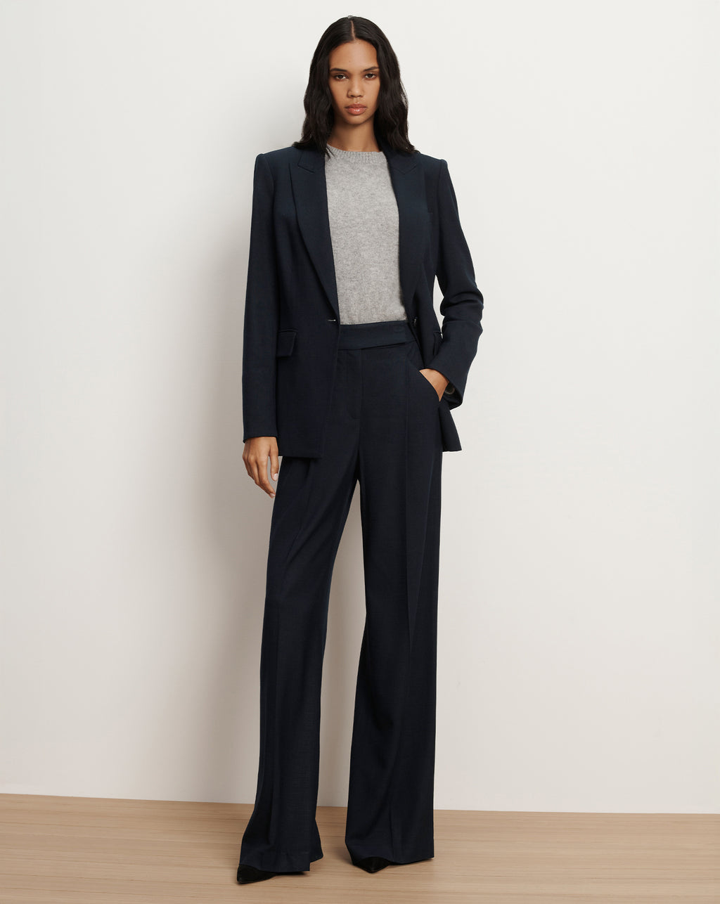 Veronica Beard Long and Lean Dickey Jacket - Navy
