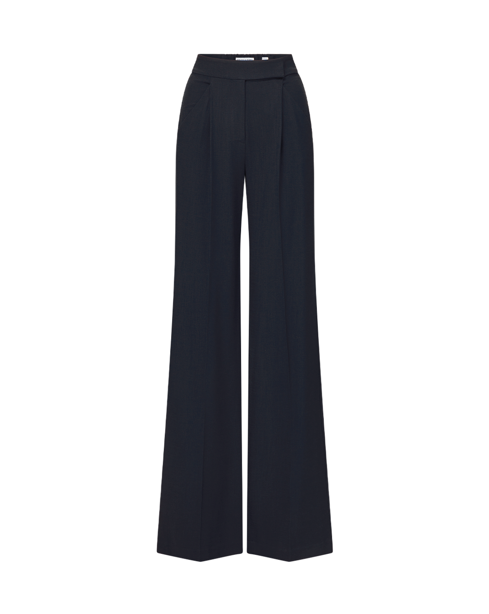 Veronica Beard Black wide-leg trousers with pleated front details.