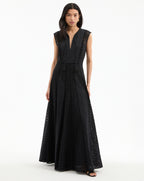 Veronica Beard Alina Eyelet Maxi Dress - Black