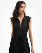 Veronica Beard Alina Eyelet Maxi Dress - Black