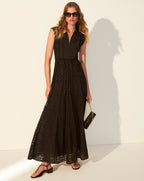 Veronica Beard Alina Eyelet Maxi Dress - Black