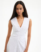 Veronica Beard Aven Eyelet Midi Dress - White