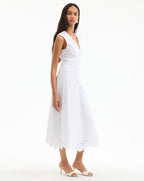 Veronica Beard Aven Eyelet Midi Dress - White
