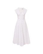 Veronica Beard Aven Eyelet Midi Dress - White