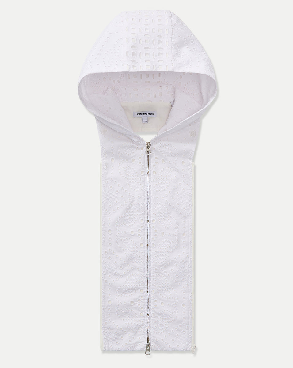 Veronica Beard Marlo Eyelet Hoodie Dickey - White