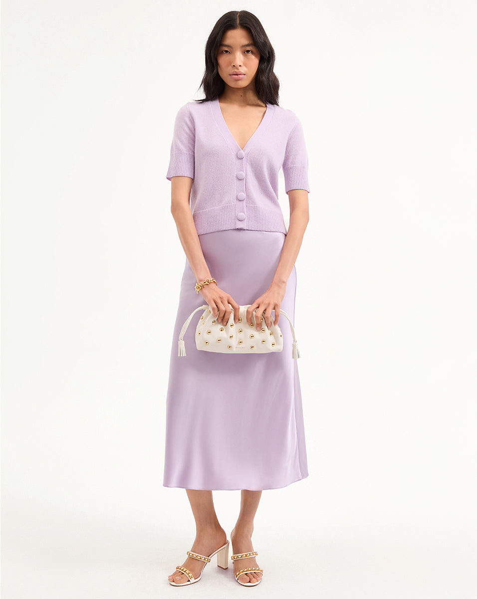 Veronica Beard Clover Stretch-Silk Slip Skirt - Soft Lilac