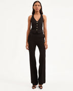 Veronica Beard Arabella Stretch-Linen Vest - Black