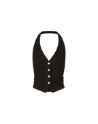 Veronica Beard Arabella Stretch-Linen Vest - Black