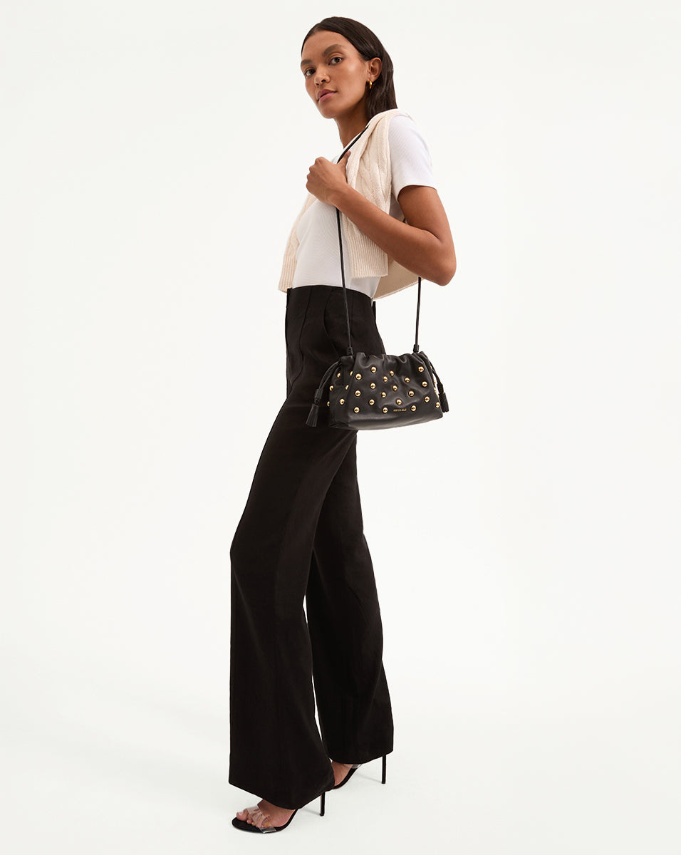 Veronica Beard Komi Stretch-Linen Pant - Black