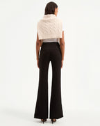 Veronica Beard Komi Stretch-Linen Pant - Black
