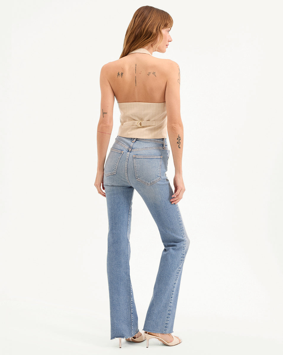 Veronica Beard Arabella Metallic Pinstripe Vest - Natural/Gold